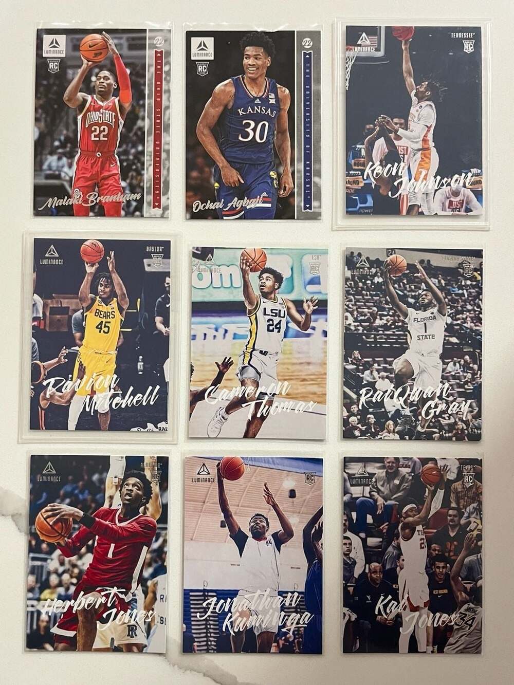 2021-22 Panini Luminance Basketball Rookie Card Lot (9 Cards)